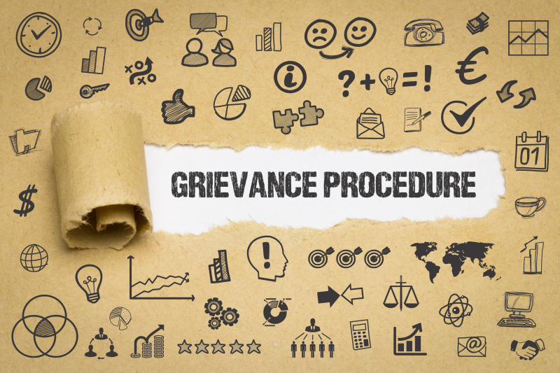 grievance procedure with lots of little icons